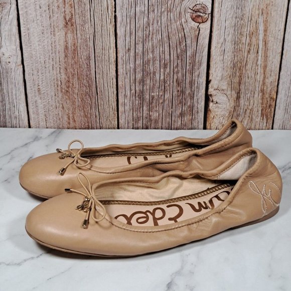 Sam Edelman Shoes Sam Edelman Beige Felicia Leather Ballet Flats